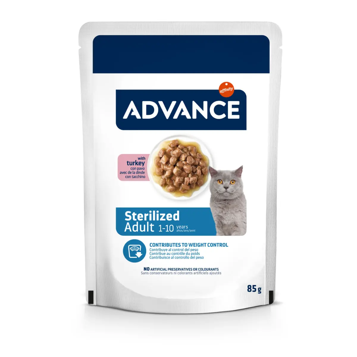 ADVANCE Sterilised, Curcan, plic hrana umeda pisici sterilizate, (in sos), 85g - Image 2
