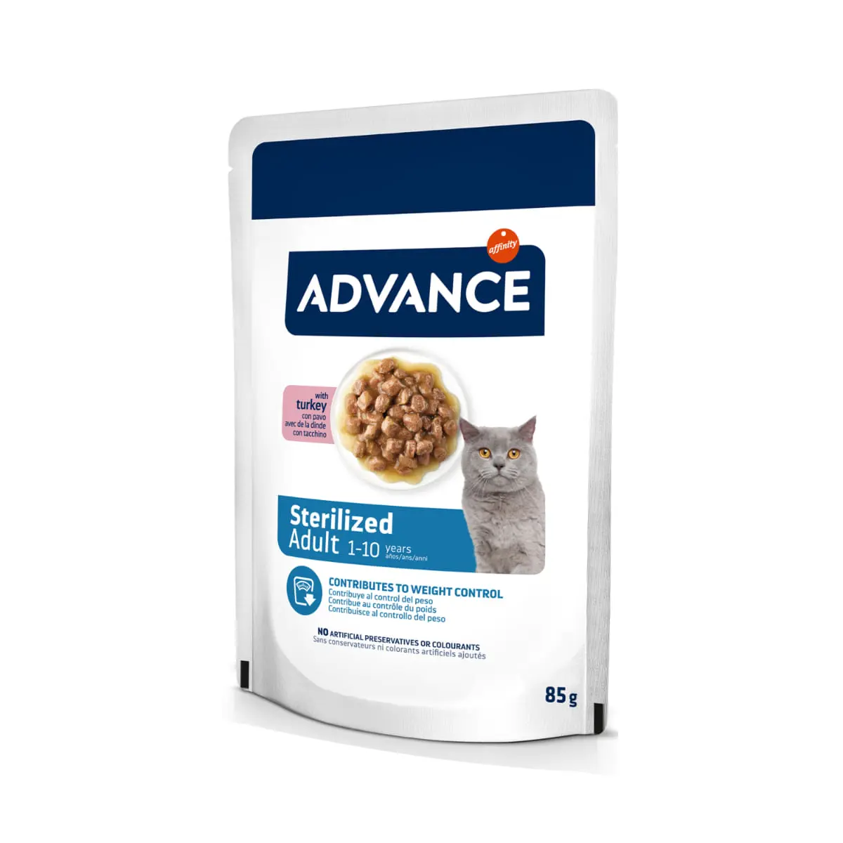ADVANCE Sterilised, Curcan, plic hrana umeda pisici sterilizate, (in sos), 85g - Image 3