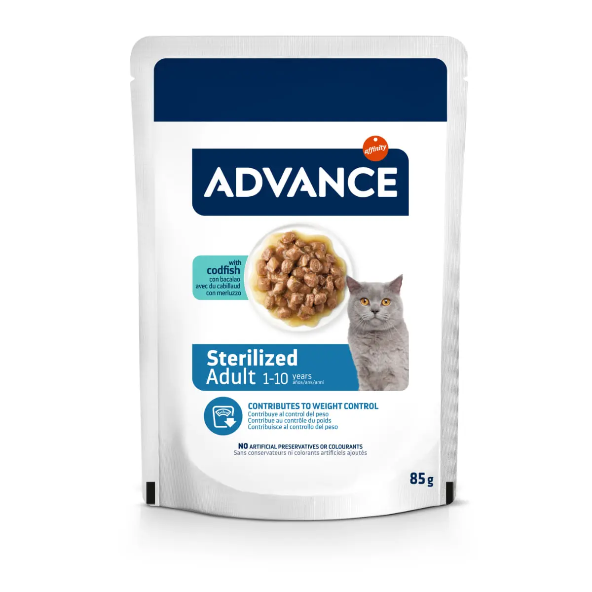 ADVANCE Sterilised, Cod, plic hrana umeda pisici sterilizate, (in sos), 85g - Image 3