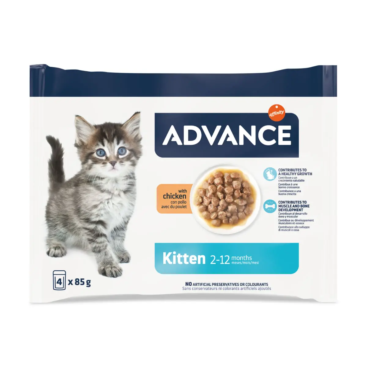 ADVANCE Kitten, Pui, plic hrana umeda pisici junior, (in sos), multipack, 85g x 4buc - Image 4