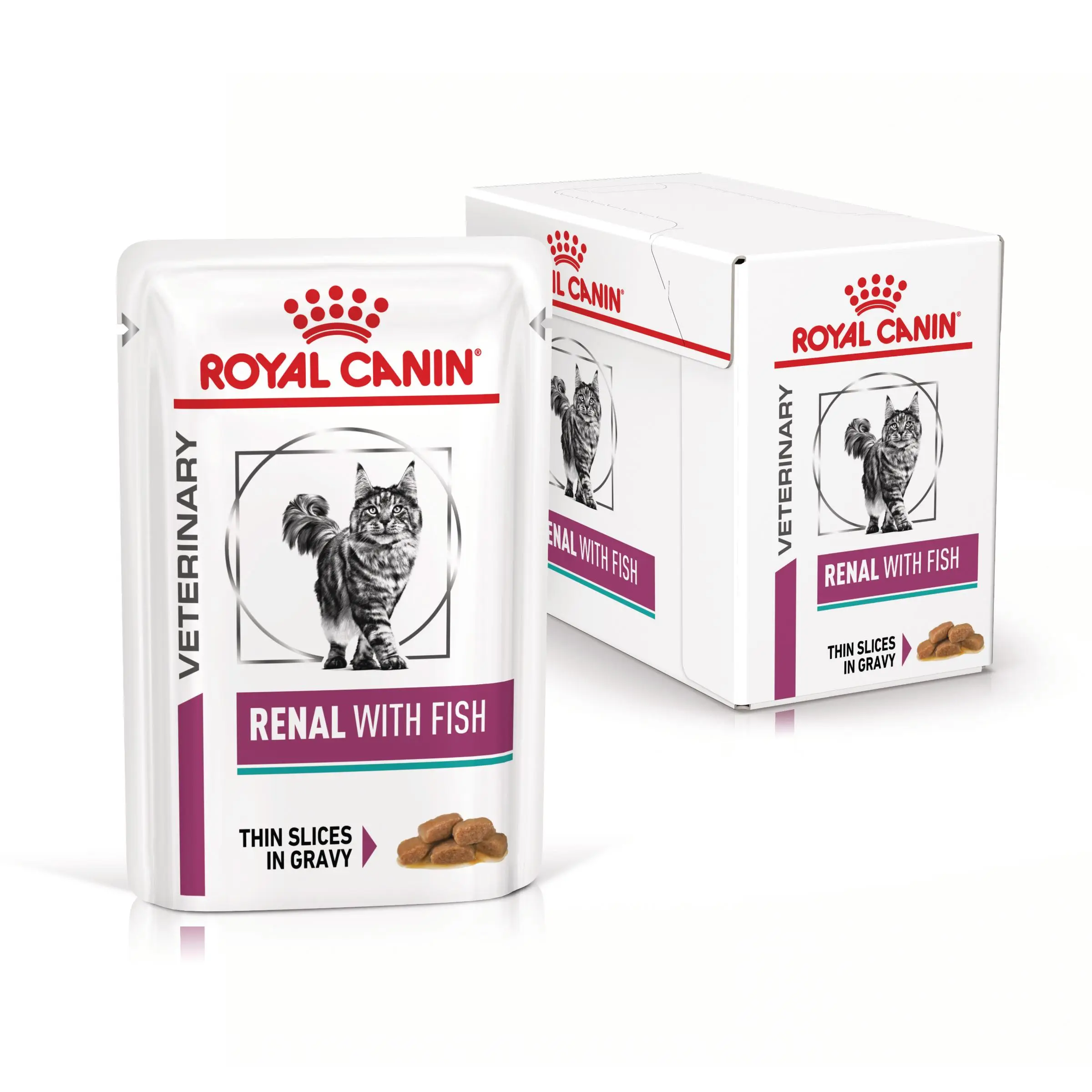 ROYAL CANIN VD Renal, Peste, dieta veterinara, plic hrana umeda pisici, sistem renal, (in sos), bax, 85g x 12buc - Image 3