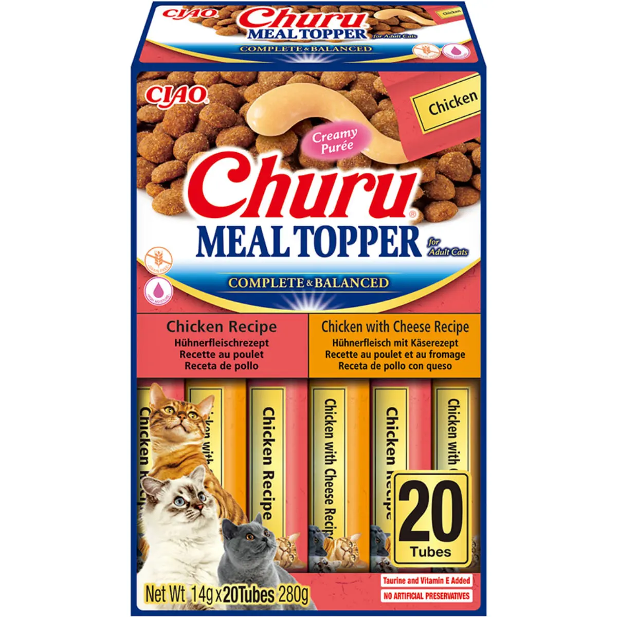 INABA Churu Meal Topper Varieties, Pui, cutie hrana umeda fara cereale pisici, (topping), 280g - Image 2
