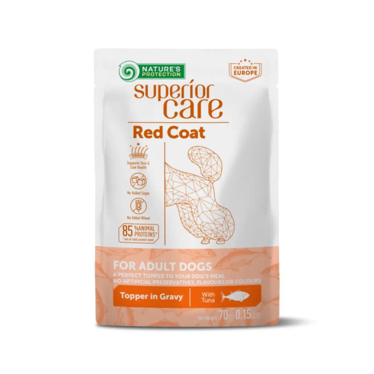 NATURES PROTECTION Superior Care Red Coat, XS-XL, Ton, plic hrana umeda monoproteica caini, (topping), 70g - Image 2