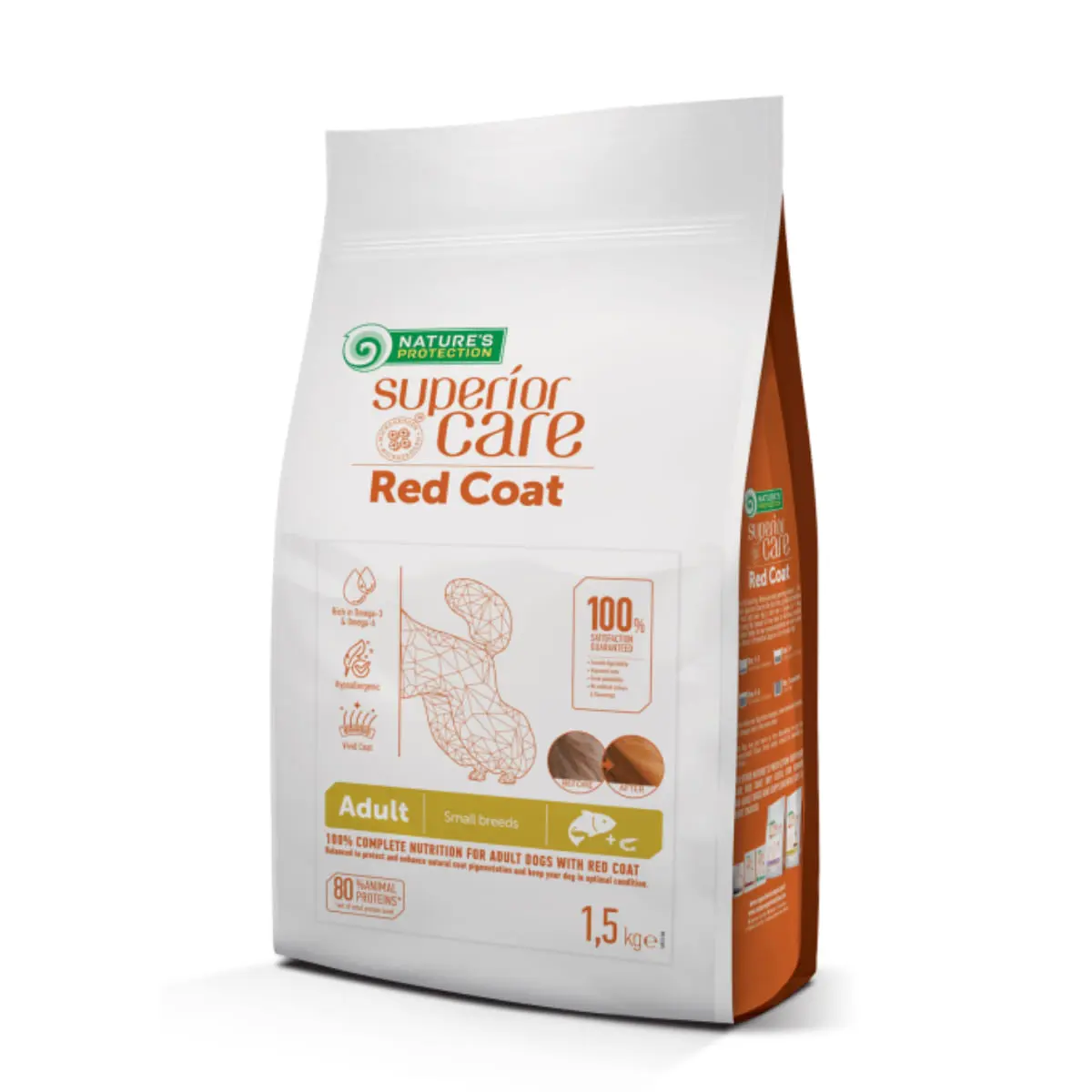 NATURES PROTECTION Superior Care Red Coat Small & Mini Breed, XS-S, Somon si Krill, hrana uscata fara cereale caini, 10kg - Image 2