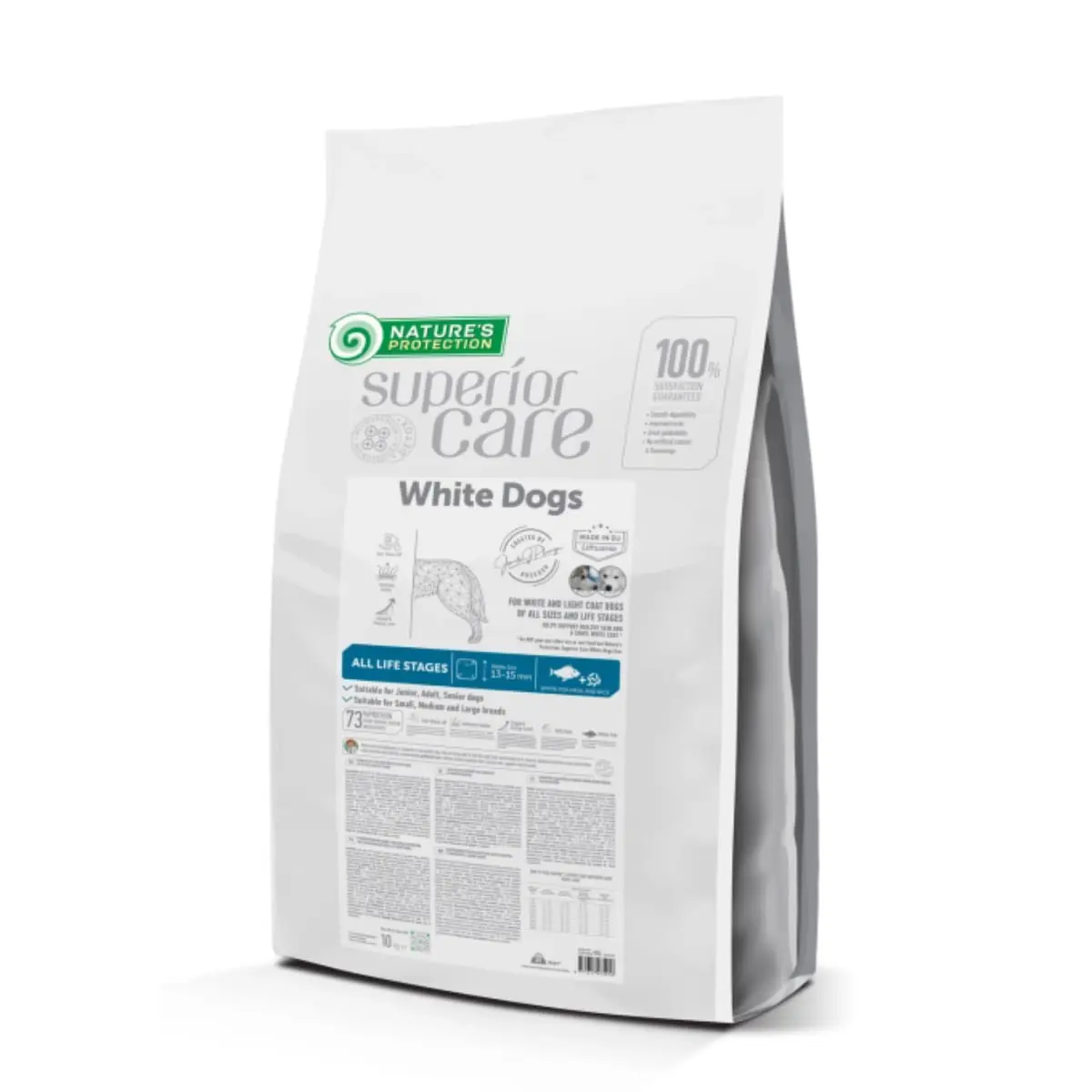 NATURES PROTECTION Superior Care White Dogs, XS-XL, Peste alb, hrana uscata fara cereale caini junior & adult, 10kg - Image 2