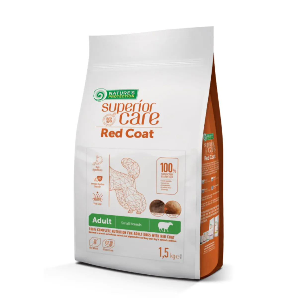 NATURES PROTECTION Superior Care Red Coat Small & Mini Breed, XS-S, Miel, hrana uscata fara cereale caini, 1.5kg
