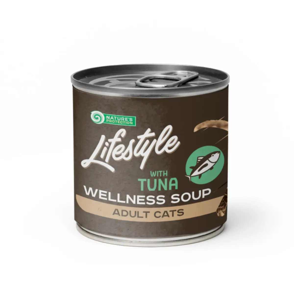 NATURES PROTECTION Lifestyle Sensitive Digestion Soup, Ton, conserva hrana umeda monoproteica pisici, sistem digestiv, (topping), 140g