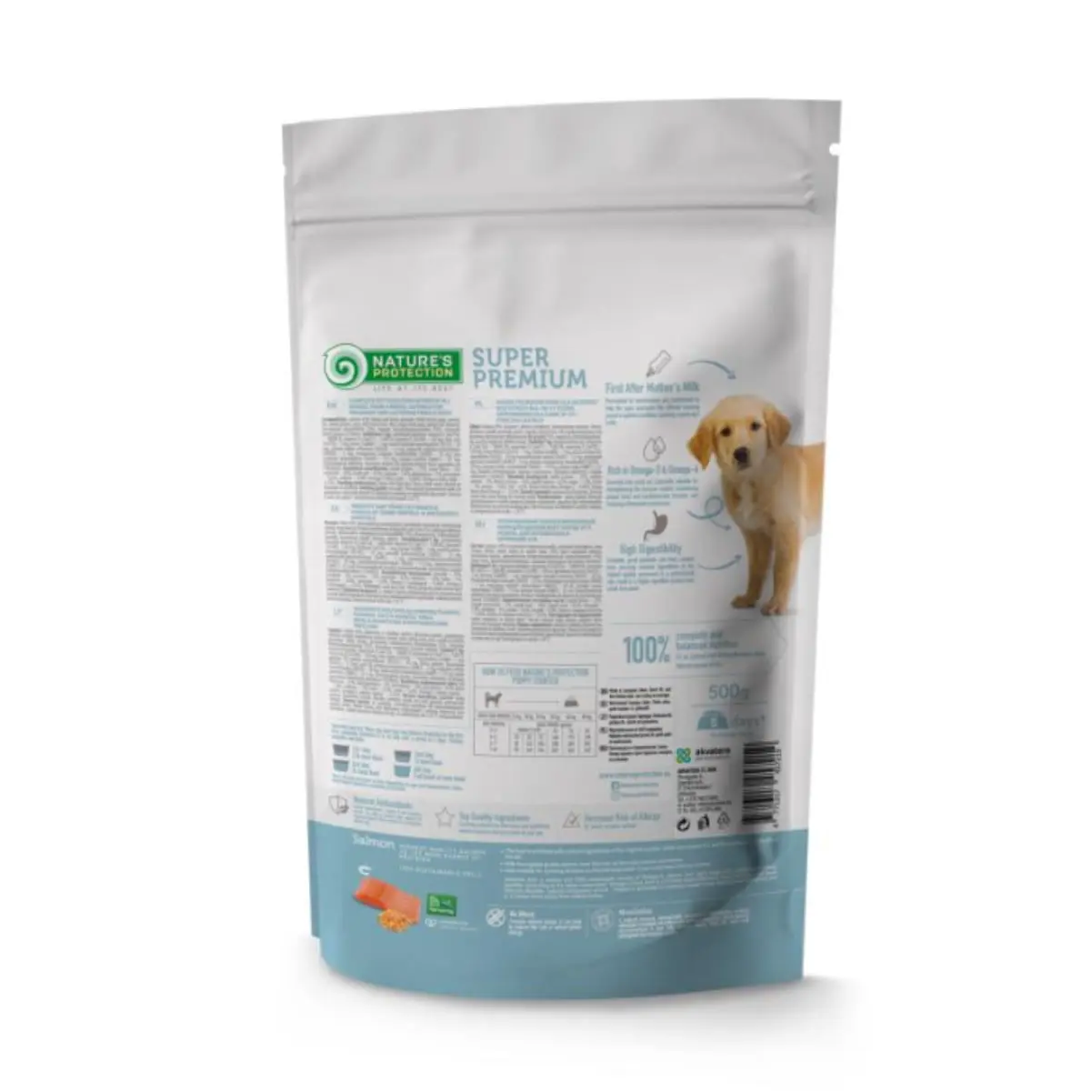 NATURES PROTECTION Puppy Starter, XS-XL, Somon si Krill, hrana uscata caini junior NATURES PROTECTION Puppy Starter XS-XL, Somon si Krill, hrana uscata caini junior, 500g - Image 3