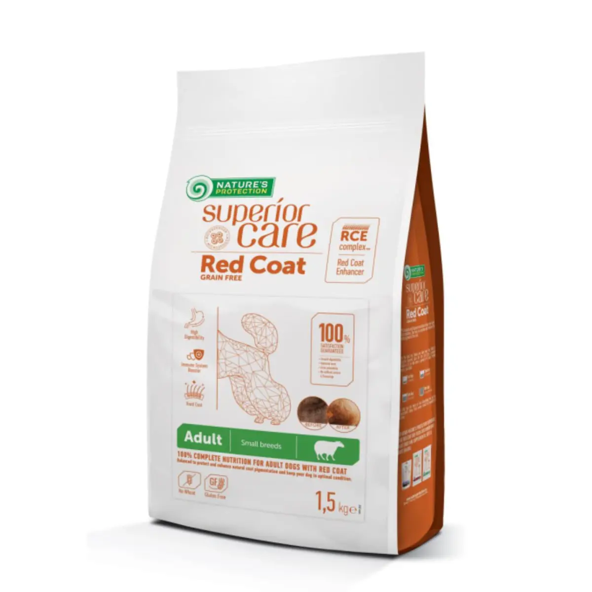 NATURES PROTECTION Superior Care Red Coat Small & Mini Breed, XS-S, Miel, hrana uscata fara cereale caini, 1.5kg - Image 3