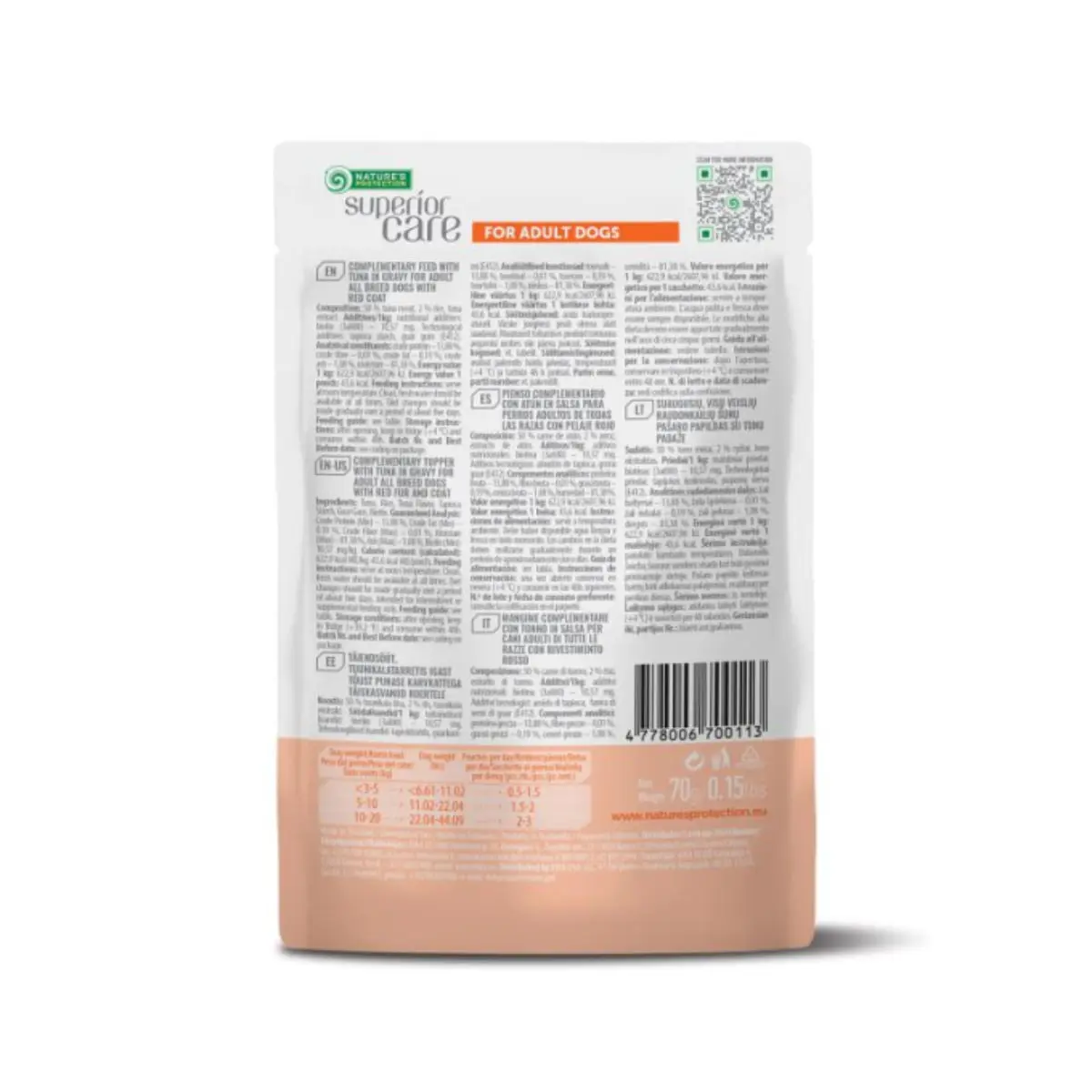 NATURES PROTECTION Superior Care Red Coat, XS-XL, Ton, plic hrana umeda monoproteica caini, (topping), 70g - Image 4