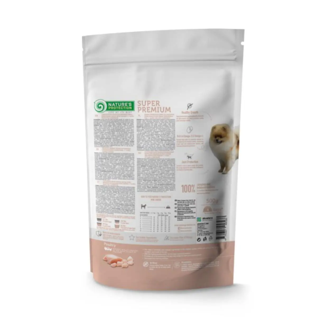 NATURES PROTECTION Junior Small Breed, XS-S, Pui si Krill, hrana uscata caini junior, 500g - Image 4