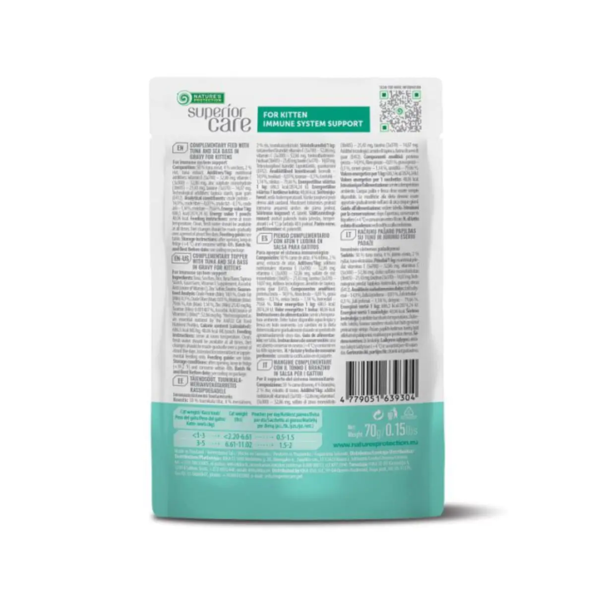 NATURES PROTECTION Superior Care Immune System, Ton si Salau, plic hrana umeda pisici junior, sistem imunitar, (topping), 70g - Image 4