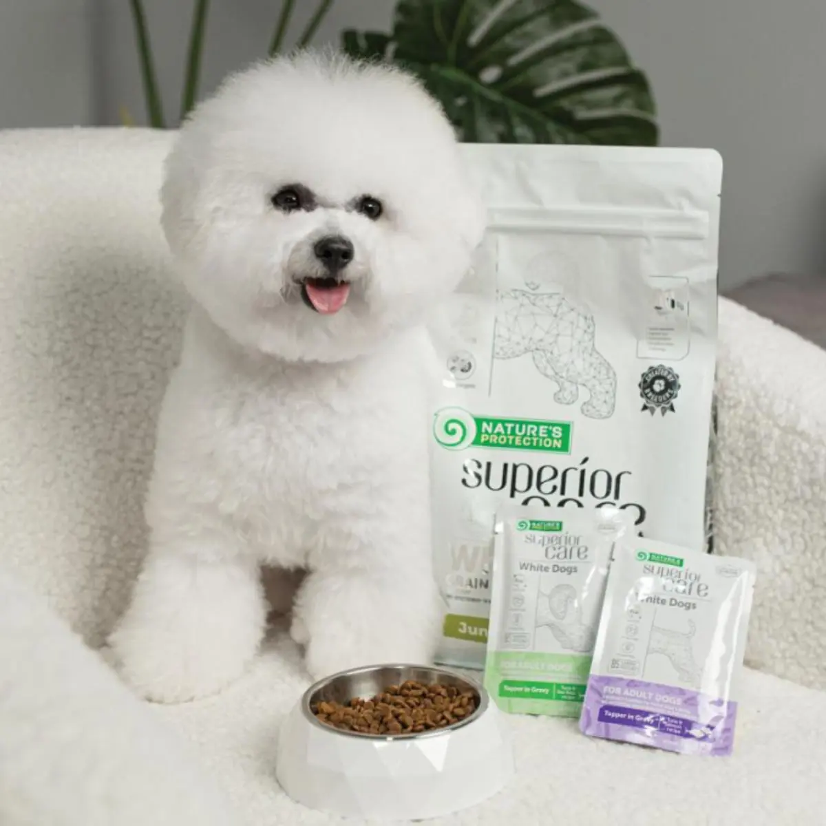 NATURES PROTECTION Superior Care White Dogs, XS-XL, Ton si Somon, plic hrana umeda caini, (topping), 70g - Image 6