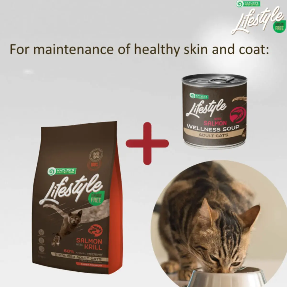 NATURES PROTECTION Lifestyle Sterilised Soup, Somon, conserva hrana umeda pisici sterilizate, (topping), 140g - Image 6