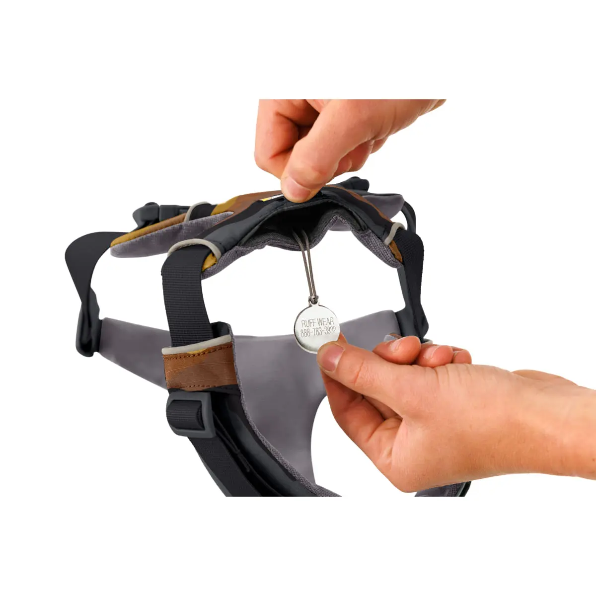 RUFFWEAR Front Rage, ham prindere dubla(piept&spate) dresaj caini, ajustabil, reflectorizant RUFFWEAR Front Rage Moonlight Mountains, ham prindere dubla(piept&spate) dresaj caini, ajustabil, reflectorizant, maro si gri, S(56-69cm) - Image 7