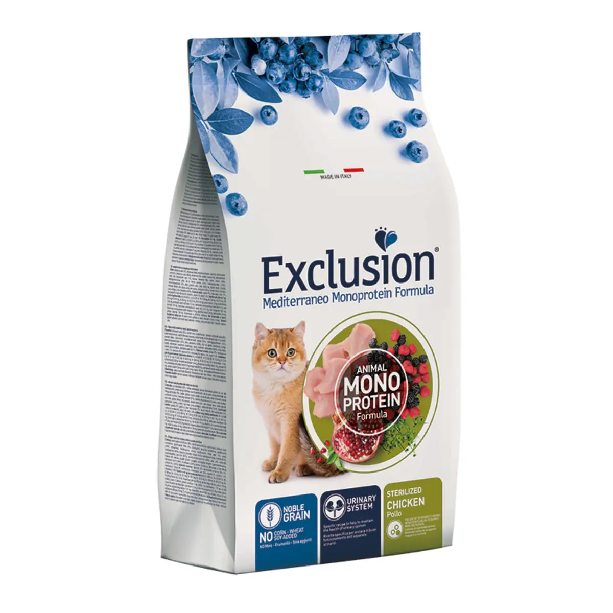 EXCLUSION Mediterraneo Monoprotein Formula Sterilised, Pui, hrana uscata monoproteica pisici sterilizate, 12kg