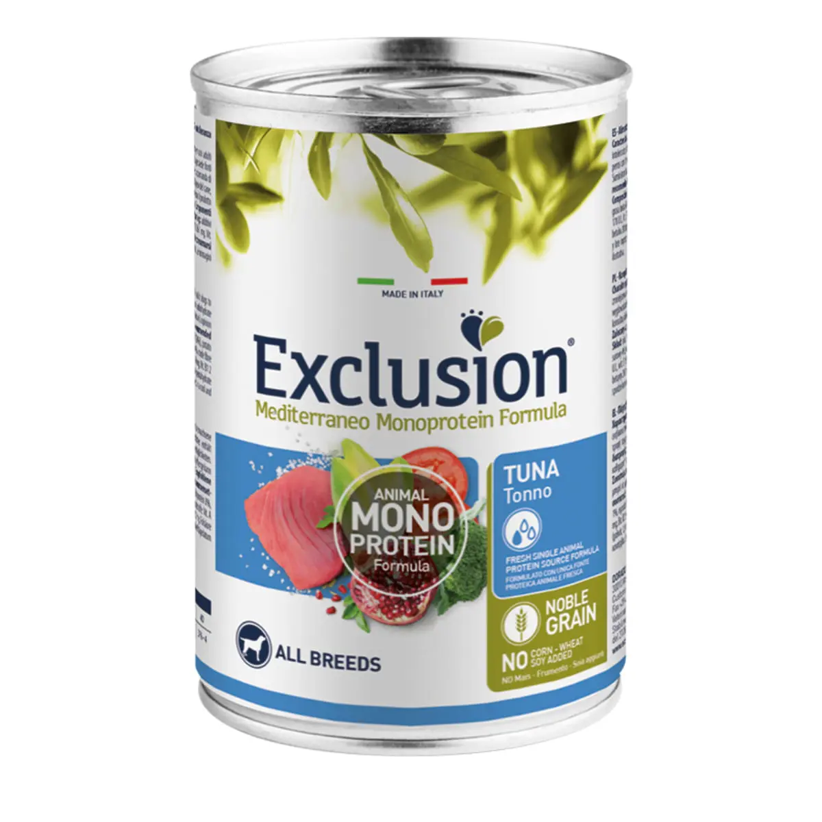 EXCLUSION Mediterraneo Monoprotein Formula, XS-XL, Ton, conserva hrana umeda monoproteica caini, (pate), 400g - Image 2