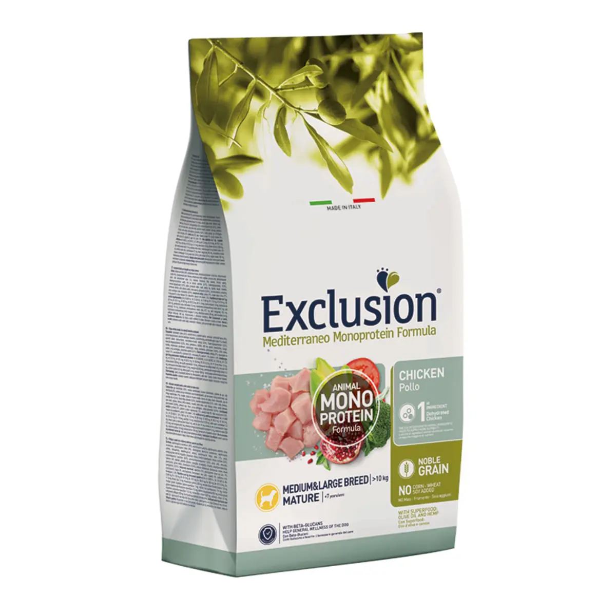 EXCLUSION Mediterraneo Monoprotein Formula Mature Medium&Large, M-XL, Pui, hrana uscata monoproteica caini senior, 12kg - Image 2