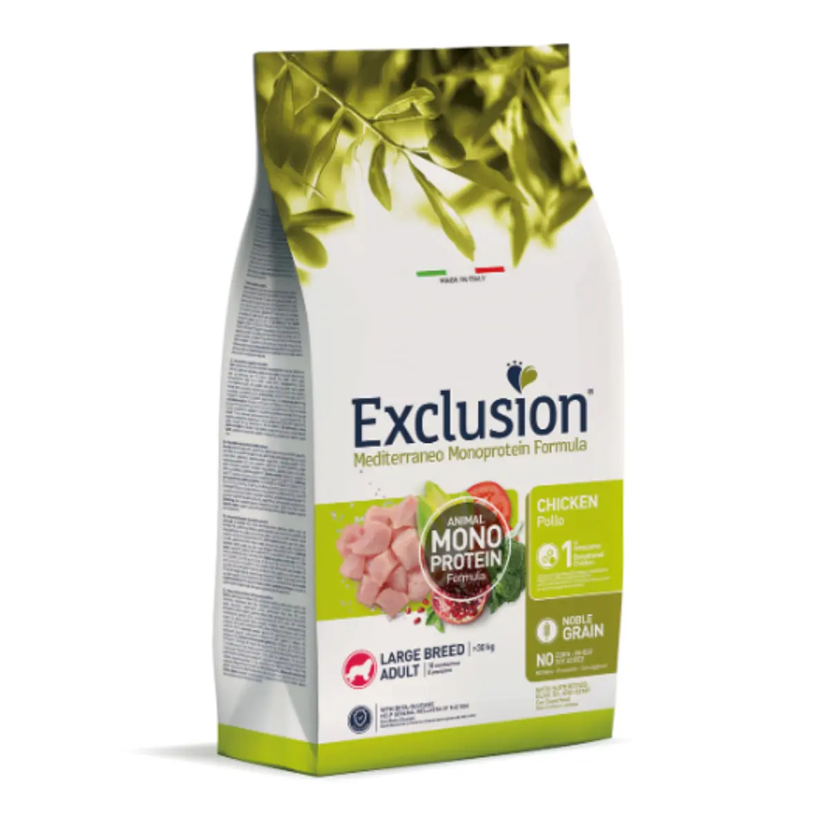 EXCLUSION Mediterraneo Monoprotein Formula Large Breed, L-XL, Pui, hrana uscata monoproteica fara cereale caini, 12kg