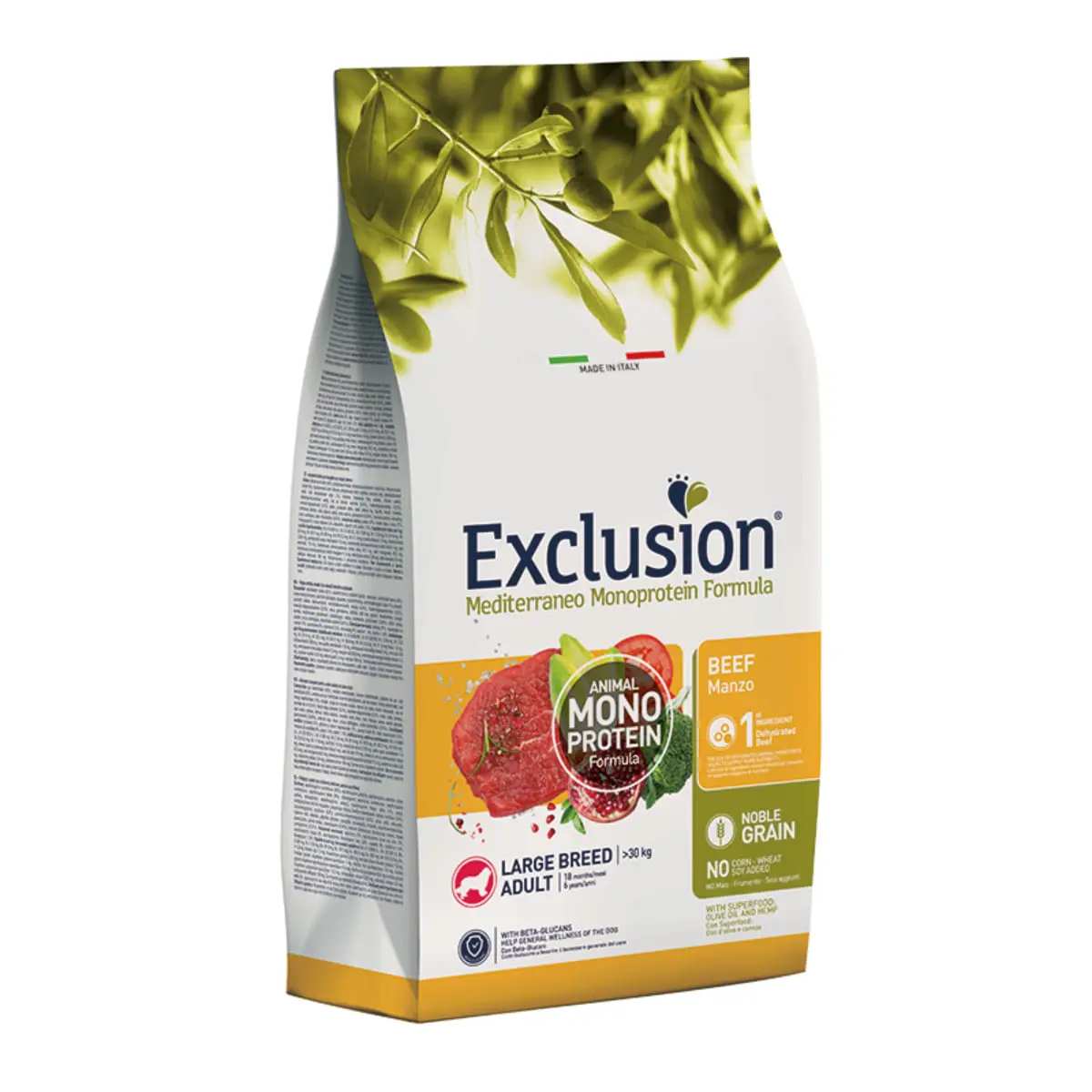 EXCLUSION Mediterraneo Monoprotein Formula Large Breed, L-XL, Vita, hrana uscata monoproteica caini, 12kg - Image 2