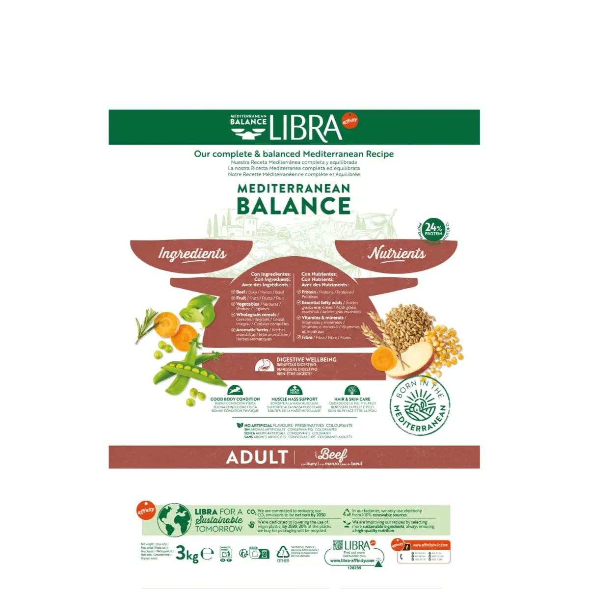 LIBRA Mediterranean Balance XS-XL, Vita, hrana uscata caini, 14kg - Image 4