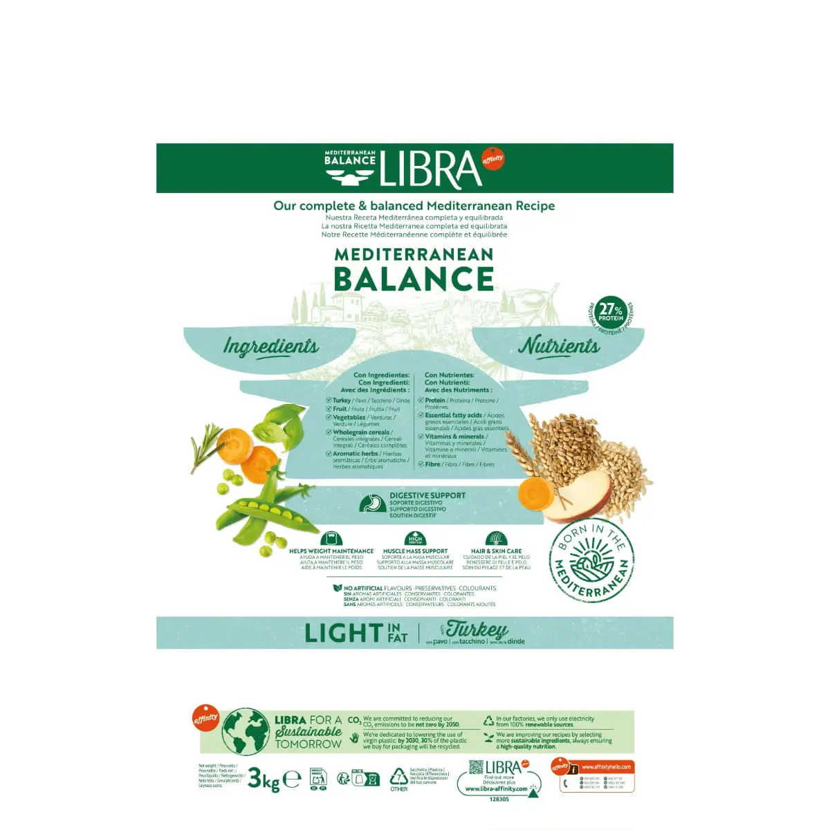 LIBRA Mediterranean Balance Light in Fat, XS-XL, Curcan, hrana uscata caini, obezitate, 12kg - Image 4