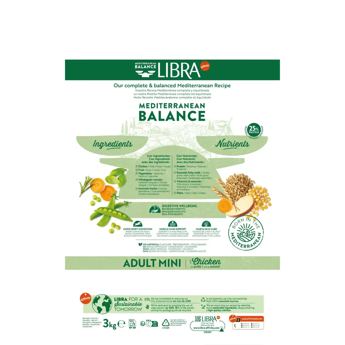 LIBRA Mediterranean Balance Mini Adult, XS-S, Pui si Fructe, hrana uscata caini, 8kg - Image 4