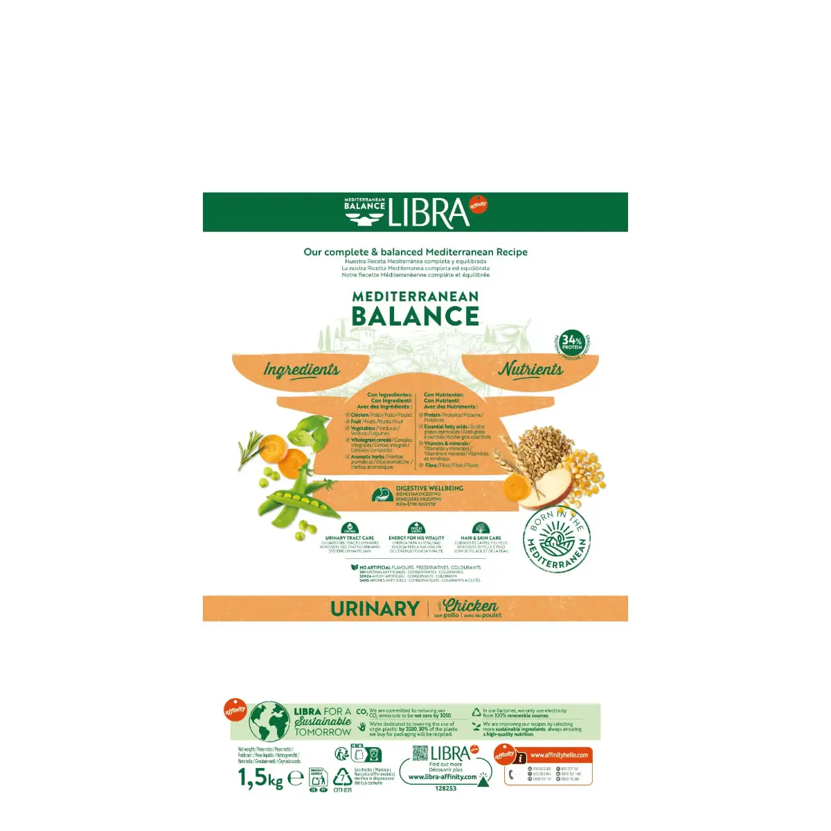 LIBRA Mediterranean Balance Urinary, Pui, hrana uscata pisici, sistem urinar, 8kg - Image 4