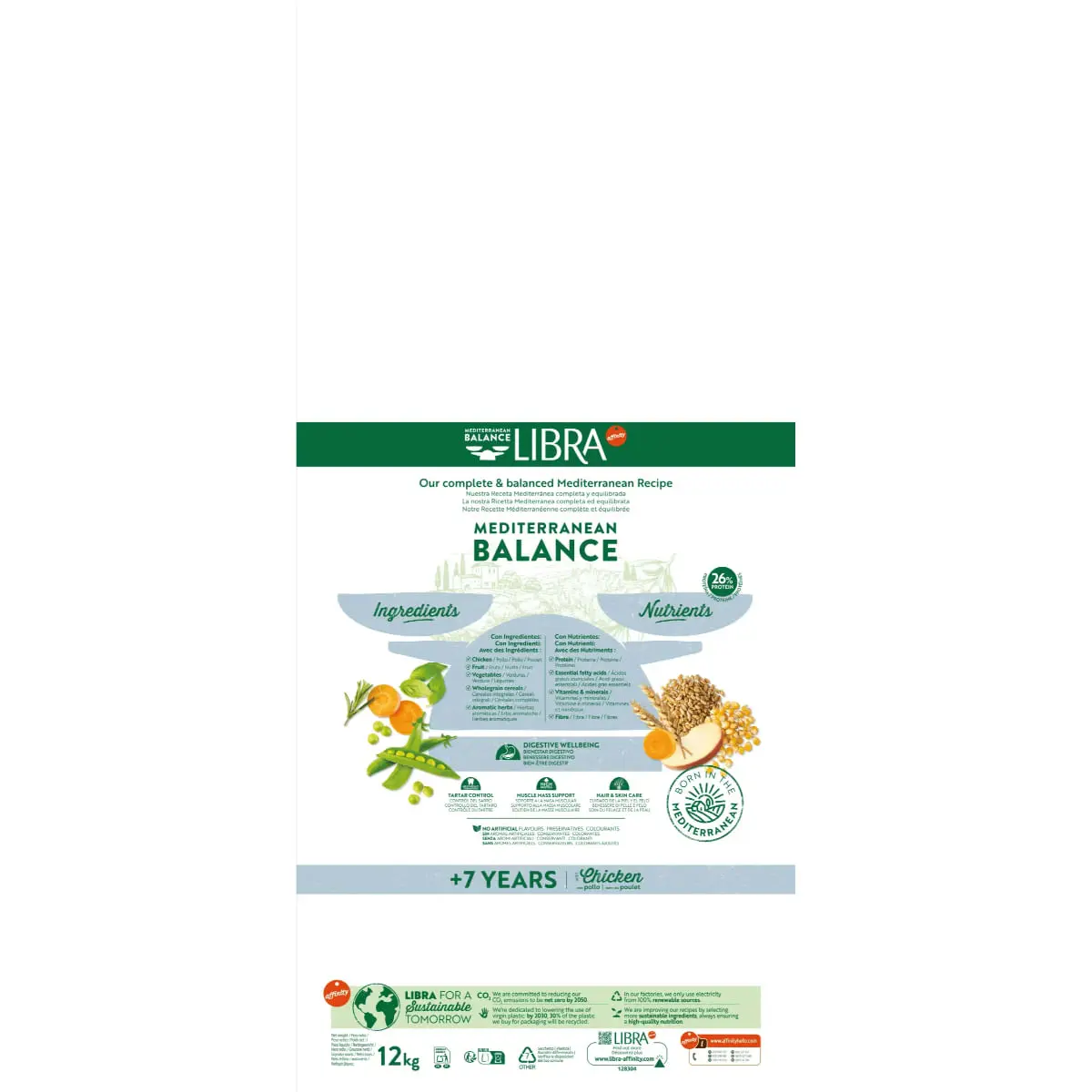 LIBRA Mediterranean Balance Plus 7 Ani, XS-XL, Pui, hrana uscata caini senior, 12kg - Image 4