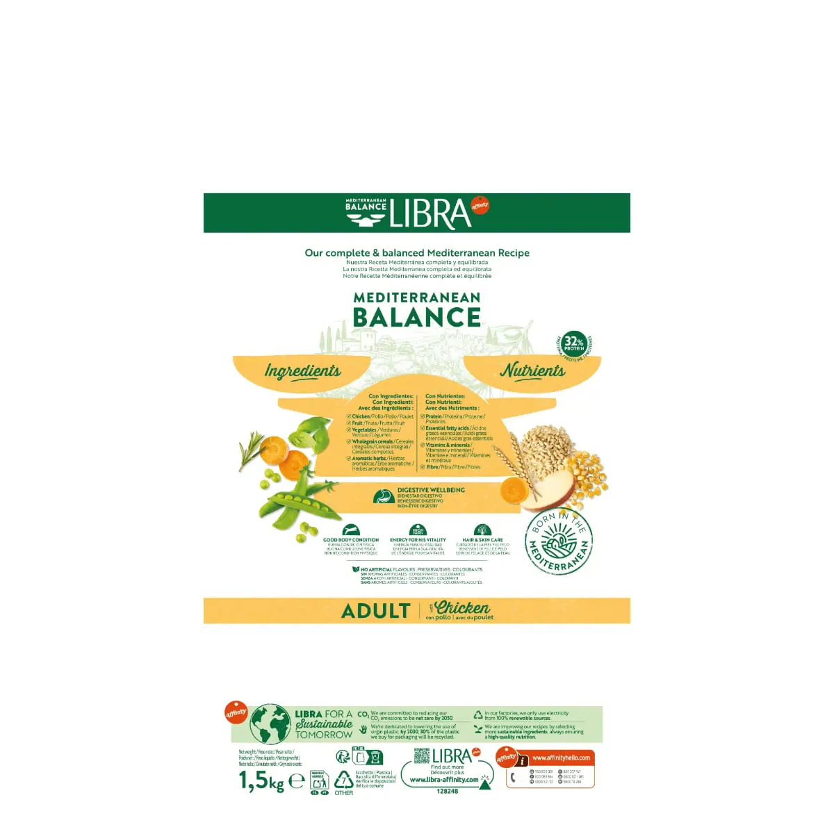 LIBRA Mediterranean Balance, Pui si Fructe, hrana uscata pisici, 12kg - Image 4