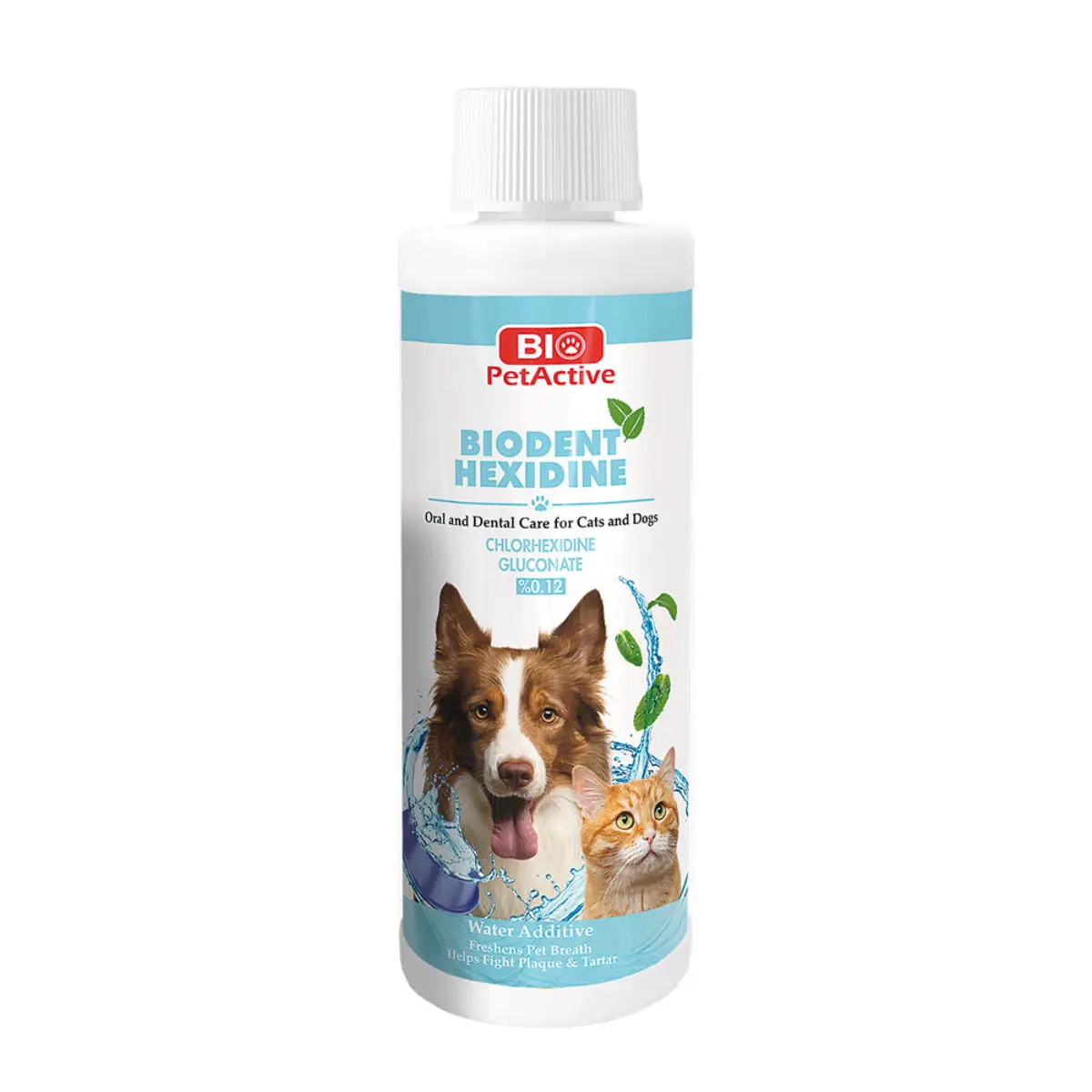 BIO PETACTIVE Biodent Hexidine Oral & Dental Care, XS-XL, apa de gura caini si pisici, antibacterian, anti-tartru, flacon, 50ml