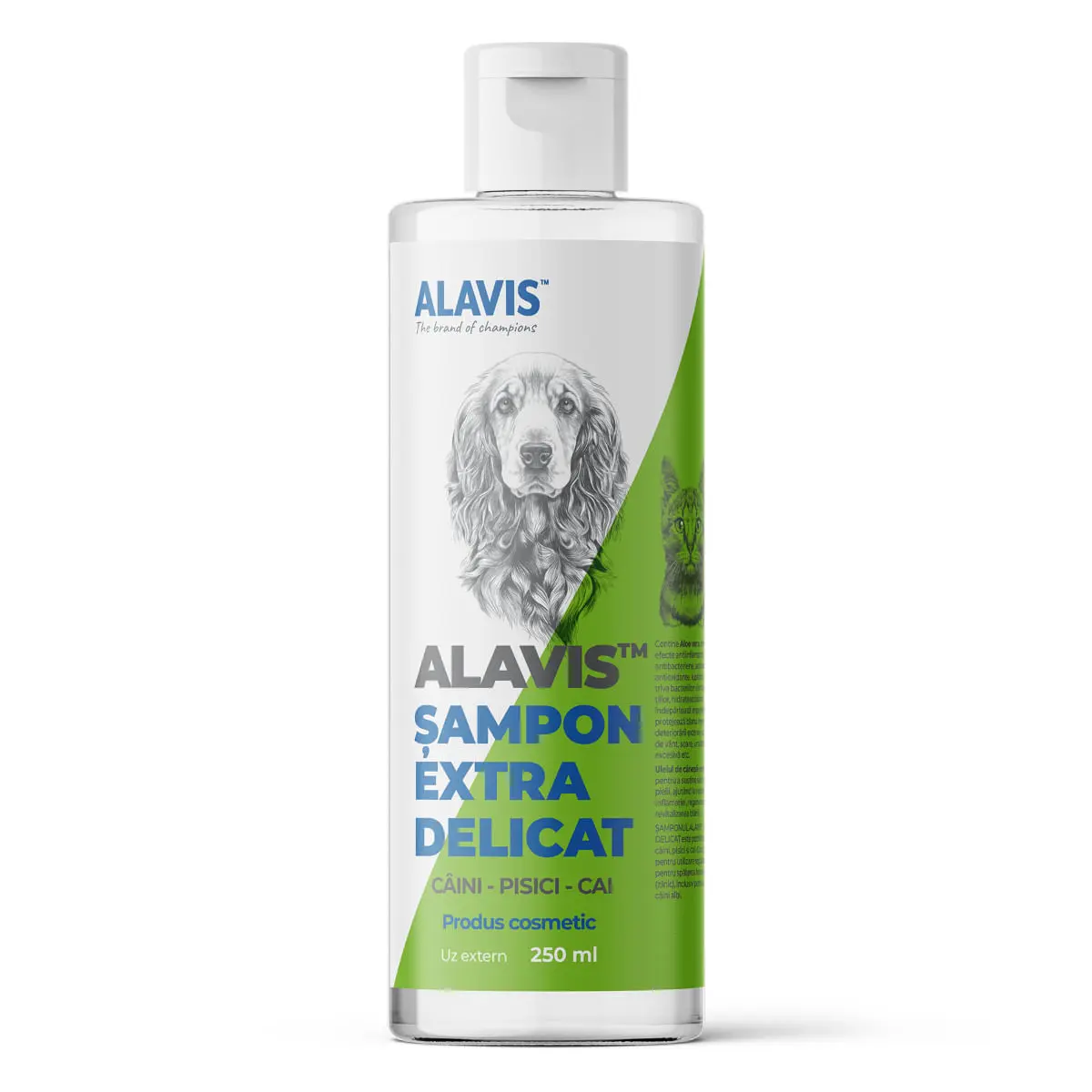 ALAVIS Extra Delicat, XS-XL, sampon caini si pisici, piele sensibila, flacon, 250ml