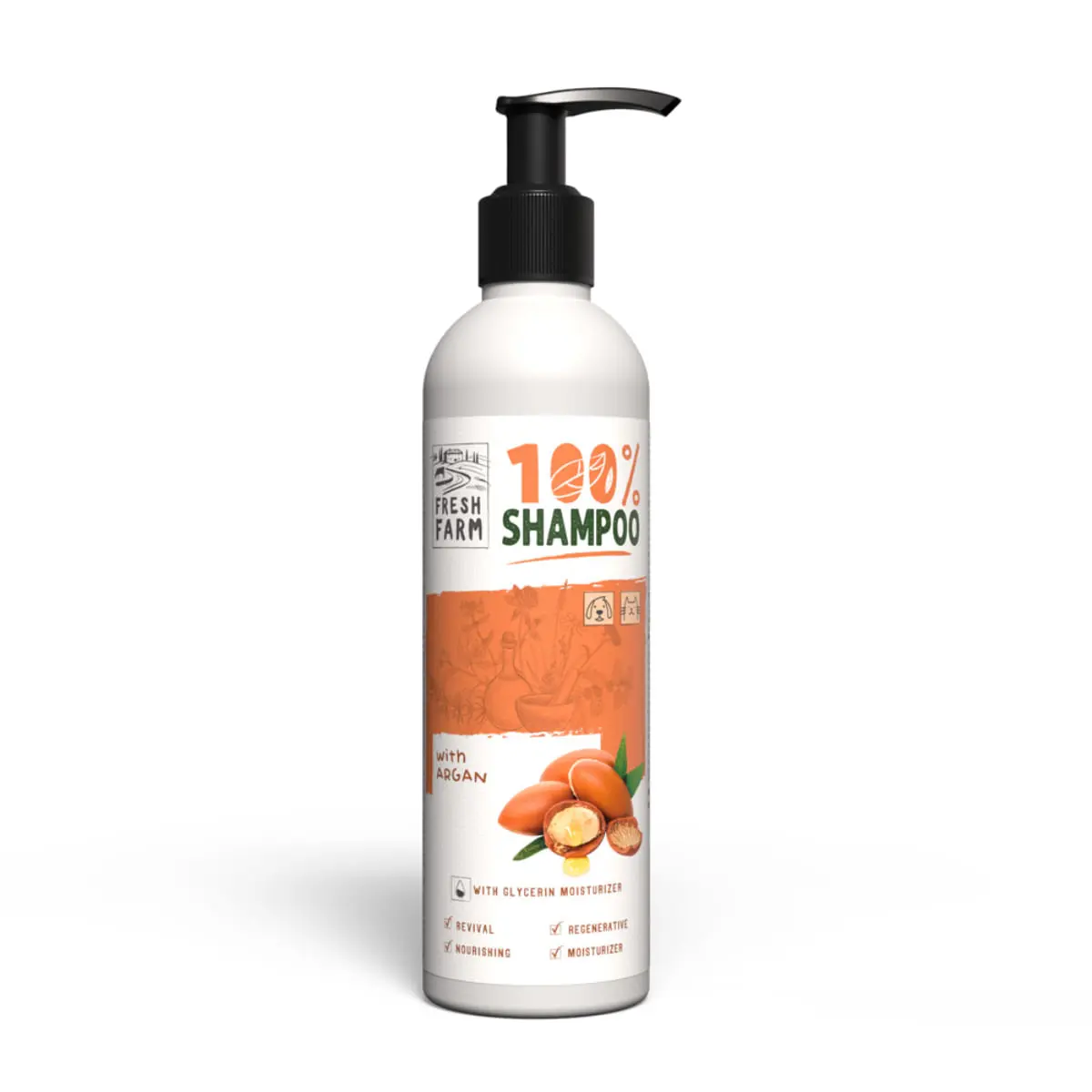 FRESH FARM Argan, XS-XL, sampon caini, flacon, 250ml - Image 2