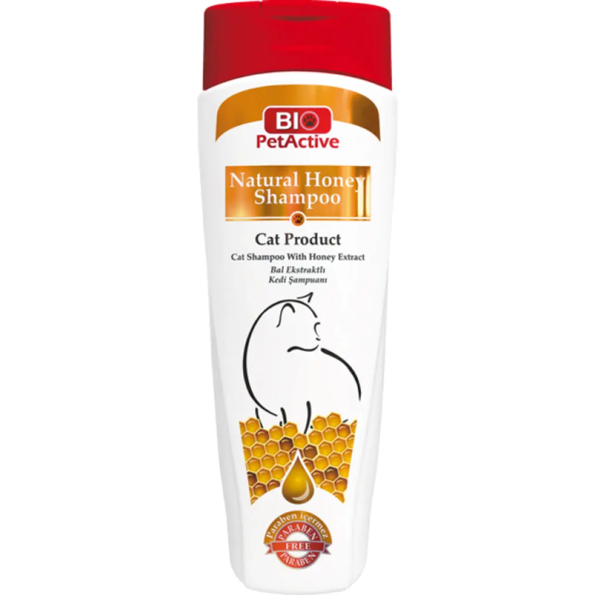 BIO PETACTIVE Natural Honey, sampon pisici, descalcirea blanii, flacon, 400ml - Image 2