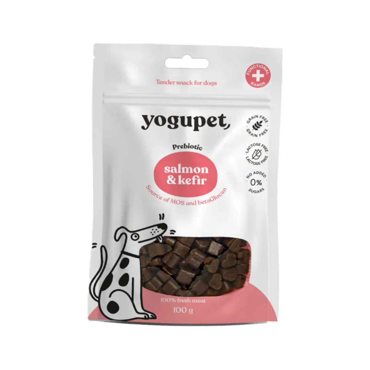 YOGUPET Snack Dog Somon & Kefir, XS-XL, Somon, recompense fara cereale caini, 100g - Image 2