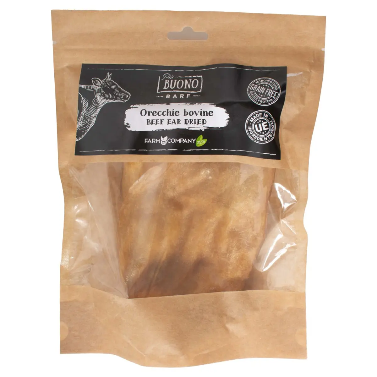 PIU BUONO Urechi de Vita Uscate, XS-XL, punguta recompense BARF caini, 50g - Image 2