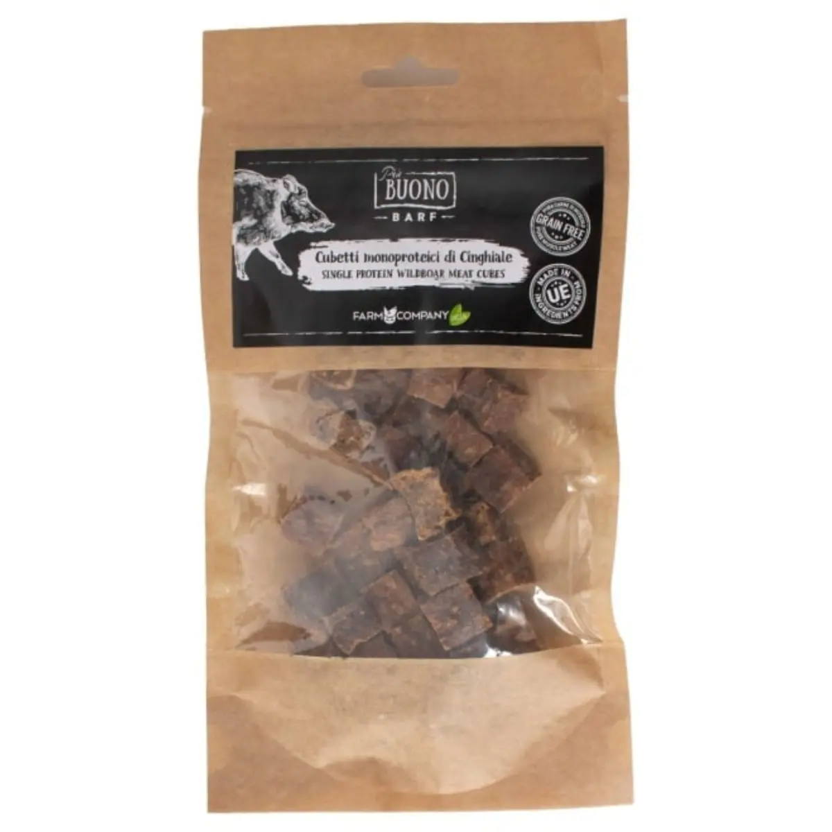 PIU BUONO Single Protein Meat Cubes, XS-XL, Mistret, punguta recompense monoproteice BARF caini, 70g - Image 2