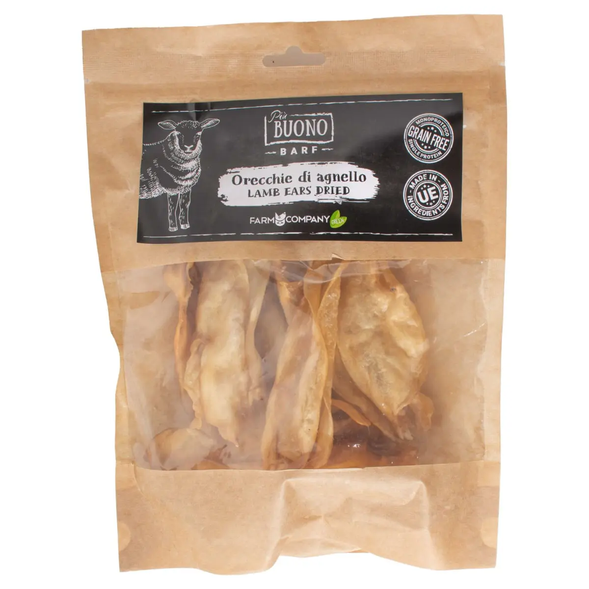 PIU BUONO Urechi de Miel Uscate, XS-XL, punguta recompense caini, 70g