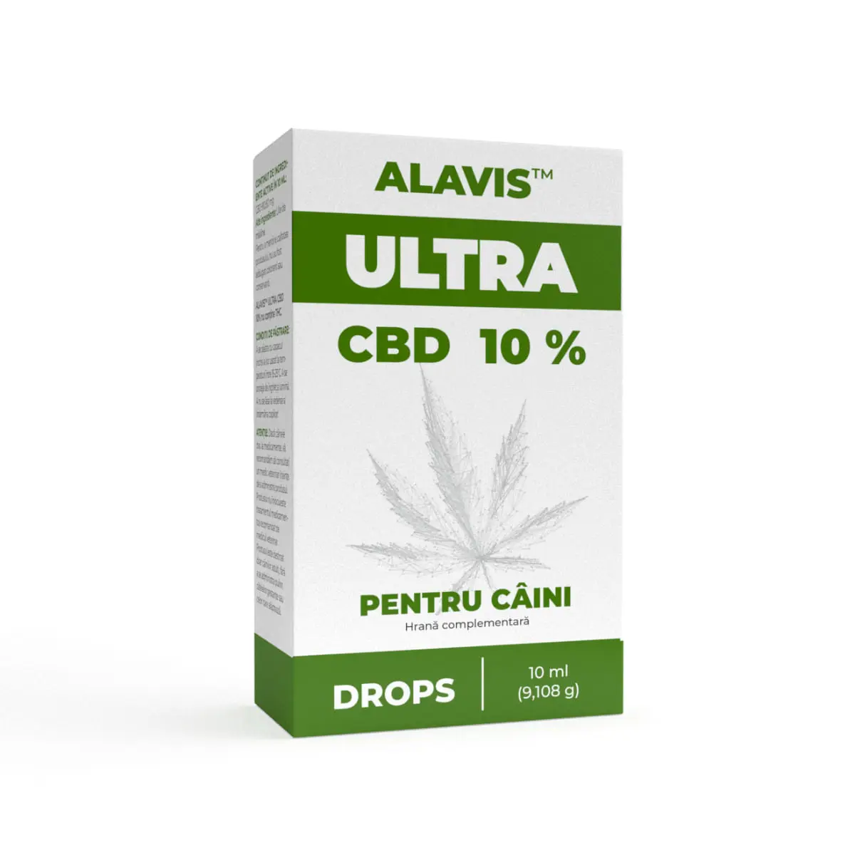 ALAVIS Ultra CBD 10%, supliment sistem nervos & calmante caini, suspensie orala ALAVIS Ultra CBD 10%, XS-XL, supliment sistem nervos & calmante caini si pisici, flacon, 10ml suspensie orala