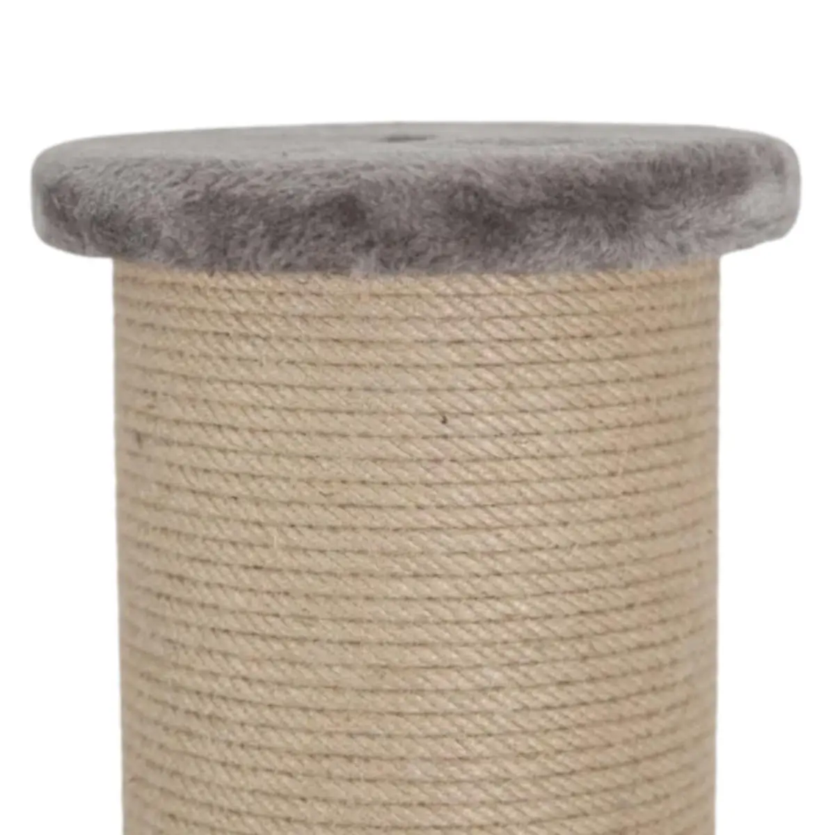 SHAW, stalp de zgariat cilindric pisici, 1 etaj, MDF si sisal, elemente de zgariat, elemente atarnate, gri, 50x50x106cm - Image 4