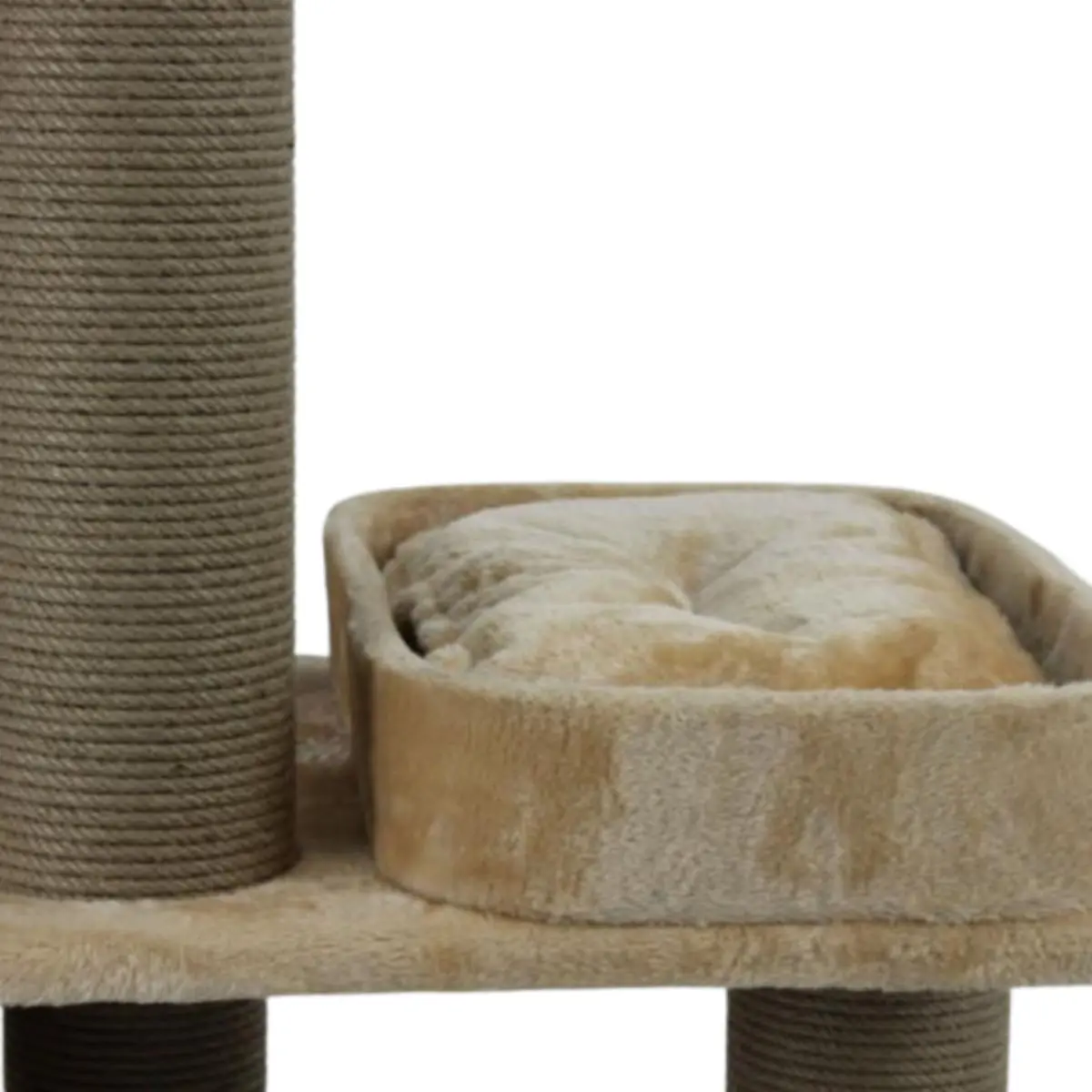 SHAW Istanbul, ansamblu de joaca pisici, 5 etaje, 1 casuta, MDF si plus, elemente de zgariat, elemente hamac, bej, 52x100x172cm - Image 6