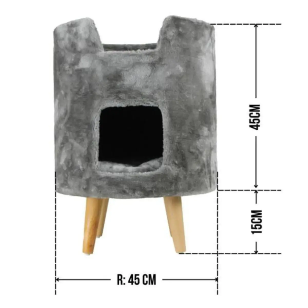 SHAW Oslo, casuta pisici, MDF gri, 45x45x60cm - Image 5