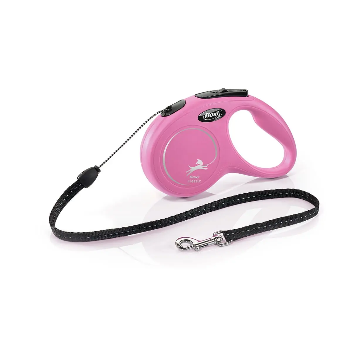 FLEXI Classic, lesa snur retractabila caini, reflectorizant, poliester, roz, S(12kg, 8m) - Image 2