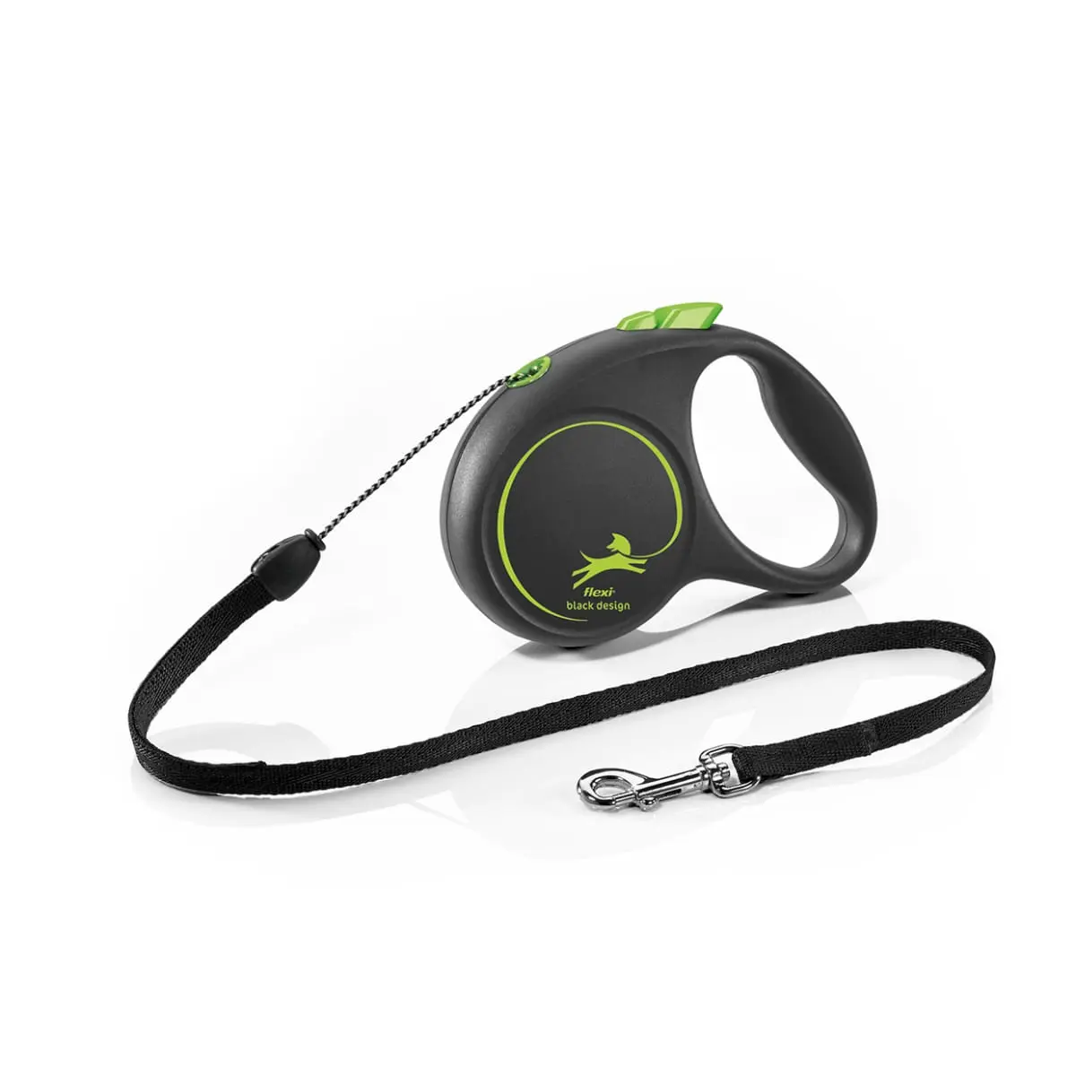 FLEXI Black Design, lesa snur retractabila caini, poliester, verde, S(12kg, 5m) - Image 2