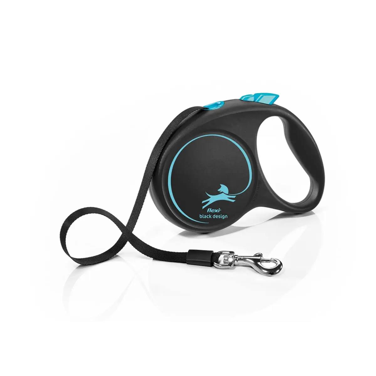 FLEXI Black Design, lesa banda retractabila caini, nylon, albastru, M(25kg, 5m)