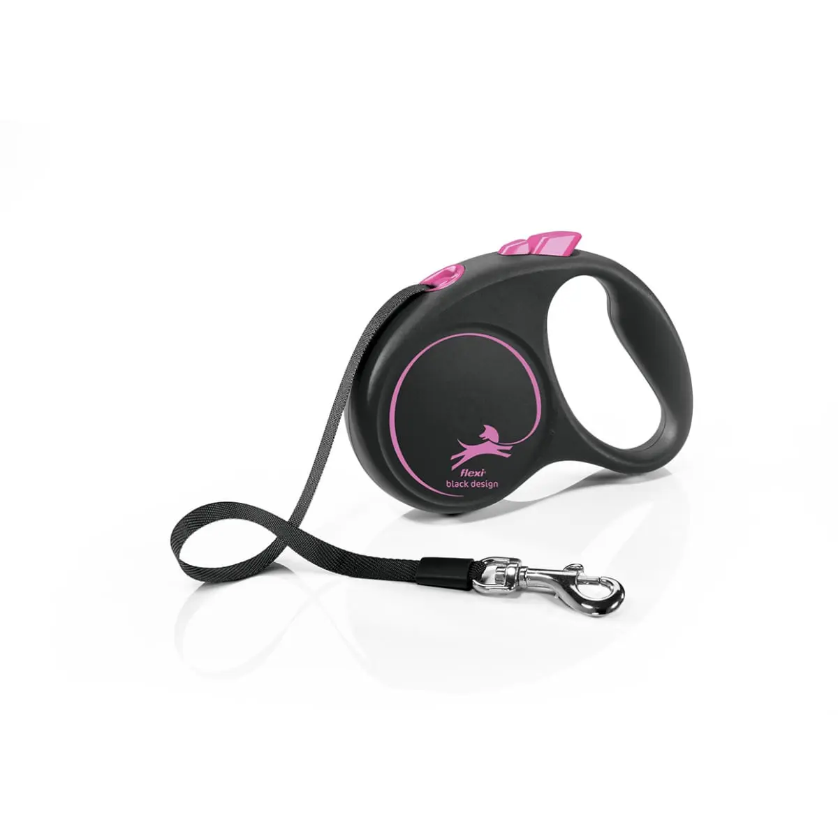 FLEXI Black Design, lesa banda retractabila caini, nylon, roz, S(15kg, 5m)