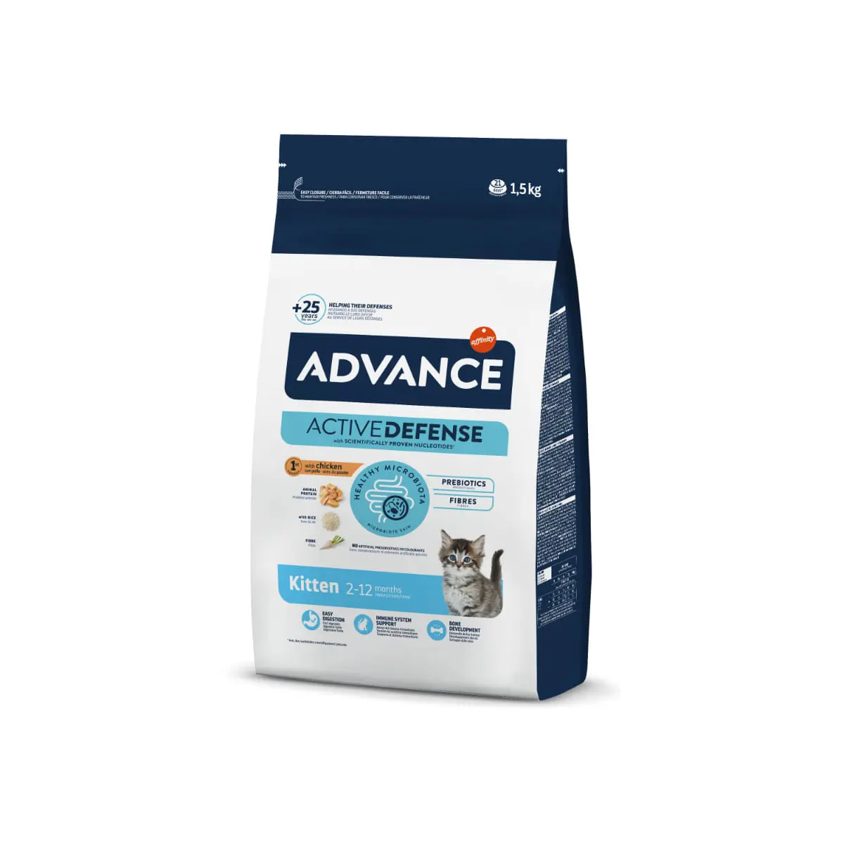 ADVANCE Kitten, Pui, hrana uscata pisici junior, 1.5kg + ADVANCE Kitten, Pui, plic hrana umeda 85g x 2buc GRATUIT - Image 2
