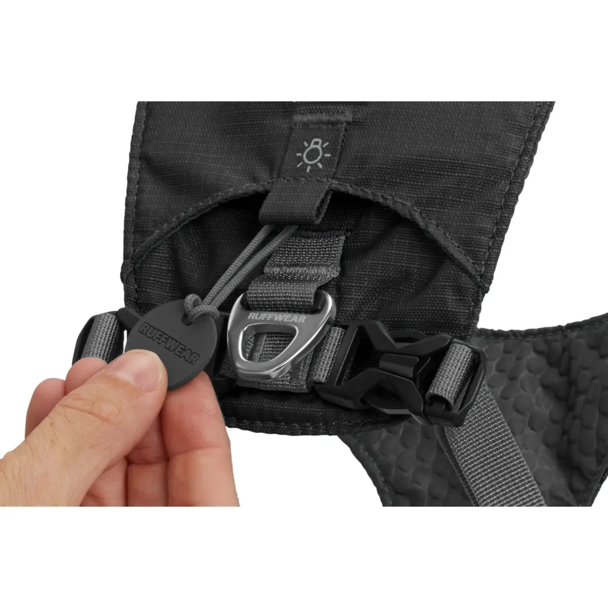 RUFFWEAR Hi & Light, ham prindere spate caini, ajustabil, reflectorizant RUFFWEAR Hi & Light Twilight Gray, ham prindere spate caini, ajustabil, reflectorizant, gri, M(69-81cm) - Image 5