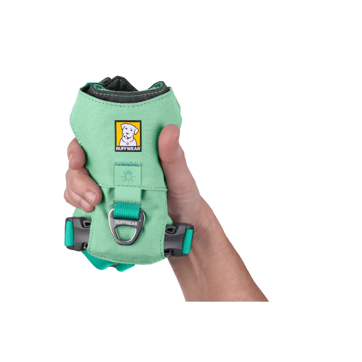 RUFFWEAR Hi & Light, ham prindere dubla(piept&spate) caini, ajustabil, reflectorizant RUFFWEAR Hi & Light Sage Green, ham prindere dubla(piept&spate) caini, ajustabil, reflectorizant, verde, M(69-81cm) - Image 5