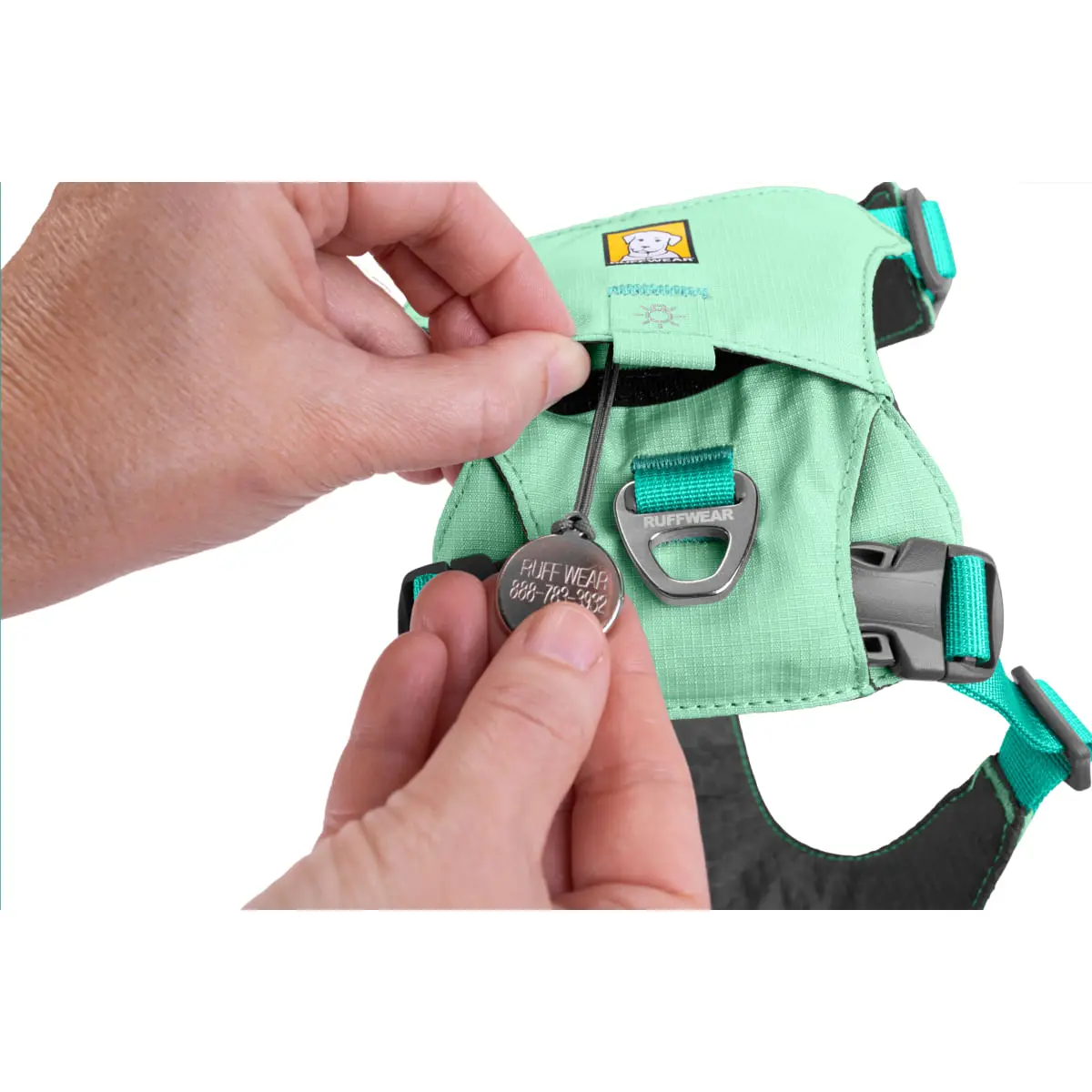 RUFFWEAR Hi & Light, ham prindere dubla(piept&spate) caini, ajustabil, reflectorizant RUFFWEAR Hi & Light Sage Green, ham prindere dubla(piept&spate) caini, ajustabil, reflectorizant, verde, M(69-81cm) - Image 8